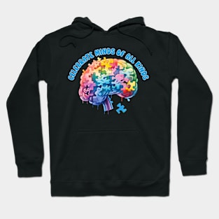 Celebrate MINDS of all kinds Autism Awareness Gift for Birthday, Mother's Day, Thanksgiving, Christmas Hoodie